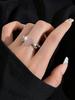 Personalidad Francesa de Alta Gama Diseño de Nicho Sentido Joyería Moda Fría Frescas Mujeres Anillo Abierto Simple Índice Luna