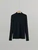 Camiseta Base de Punto de Lana Tencel de Cuello Alto Medio Personalizada Otoño/Invierno 2026 para Mujer, Tejido de Punto Ajustado, Stock de Fábrica, Soporta Etiquetado Privado