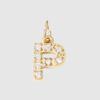 Colgante de 26 letras inglesas con incrustaciones de diamantes, colgante con protección de color dorado de 14 quilates, accesorios de joyería DIY, collar, pulsera, colgante pequeño al por mayor