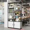 Estante de chão simples multi-camadas escritório tela moderna suporte para flores sala de estar parede divisória de ferro prateleira