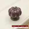 Alça Colorida de Liga Dopamina Cerâmica Abóbora para Porta de Armário Desenho Animado Alça de Furo Único Gaveta Guarda-Roupa Alça de Porta de Armário