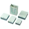 Caja de Almacenamiento de Joyería Azul Texturizada al por Mayor en Stock para Anillos, Pendientes, Collares, Pulseras y Cajas de Empaque para Joyería