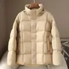 Una pequeña selección de ropa: Nuevo Abrigo de Invierno 2026 Talla Grande para Mujer Estilo Coreano con 90% Plumón de Pato Blanco y Capucha Desmontable