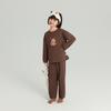 Pudding Haru Conjunto de Ropa para el Hogar con Estampado de Dibujos Animados para Niños Pantalones de Pijama Casual con Cuello Redondo Nuevo Otoño e Invierno 2025 Niñas
