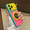 Soporte de Espejo Cross360 Compatible con iPhone18Promax Apple 17 Funda de Teléfono Acrílico con Bloques de Color 15/16