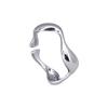 Anillo de plata de ley 925 con diseño de Shengyuan, anillo abierto liso con ondas irregulares para mujer, decoración de mano coreana con viento frío, venta al por mayor