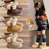 Zapatos para Niña Botas de Nieve 2025 Nuevos de Invierno Zapatos de Algodón Grandes para Niños Botas de Algodón Forradas de Felpa Botas para Bebé Niña Estilo Invierno