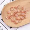 Flor de melocotón de cinco pétalos de vidrio de color degradado de 13 mm con agujeros, flor pequeña tridimensional de degradado accesorio para horquilla de pelo DIY, pendiente