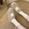 Mary Jane cálido otoño e invierno nuevo estilo interior altura aumentando falda 2026 boca poco profunda con felpa pelo zapatos tacón cubriendo zapatos de algodón mujer