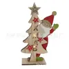 Decoración para Fiesta en Casa Árbol de Navidad de Madera Luminoso LED con Papá Noel Luces Decorativas Adornos