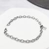 Pulsera collar de acero de titanio en forma de M soporte vacío pulsera no se desvanece joyería hombres y mujeres con oro accesorios de perlas DIY