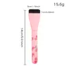 Brocha plana para base de maquillaje personalizada con mango de goma con estampado de cerezas, cerdas de fibra, ultrafina, no absorbente, brocha para maquillaje facial correctora sin dejar marcas