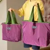 Bolsa de compras portátil para supermercado, bolsa de compras dobrável, bolsa de armazenamento de grande capacidade, fecho de cordão, bolsa de armazenamento de lona de ombro único
