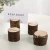 Portanotas de tocón de madera ecológico al por mayor, creativo, para bodas, reuniones, adornos decorativos de madera, portatarjetas de visita de madera