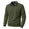 Sudadera POLO casual de moda para hombre, con forro polar pesado, estilo Costa Oeste, bloques de color, botones, cuello camisero, para otoño e invierno, de Amazon Europa y América