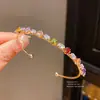 Pulseira Aberta Flor Zircônia Gota d'Água Banhada a Ouro Real 14K Pulseira de Luxo Leve com Senso de Alto Padrão Pulseira Elegante de Nicho para Mulheres