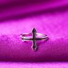 Anillo abierto de cruz clásico vintage plateado al por mayor de fábrica, moda nuevo para hombres y mujeres, anillo negro de plata tailandesa