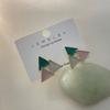 Pendientes Geométricos Triangulares Pequeños Frescos y Coloridos de Costura Estilo Japonés y Coreano Geométricos Huecos Personalizados Pendientes Simples de Gama Alta para Mujer