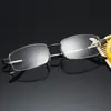 2026 Nuevo Estilo Gafas de Lectura para Hombre de Media Montura de Alambre con Memoria 100-400 Elegantes Gafas Metálicas para Presbicia
