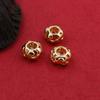 Accesorios de joyería antiguos, bola de flor hueca de cobre fundido, cuentas de agujero recto de 11 mm, accesorios de cuentas, horquilla Hanfu, material para sombreros