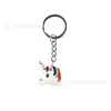 Chaveiro Pingente Desenho Animado Unicórnio PVC Borracha Macia Pequeno Presente Fofo Lembrança Chaveiro Pingente para Bebê
