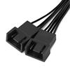 Cable de extensión de ventilador de refrigeración con control de temperatura PWM de cuatro pines uno a dos para CPU de computadora, cable de extensión de transferencia de pines de 4 pines para placa base