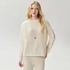 2026 Estilo Minimalista Otoño/Invierno Nueva Ropa de Punto de Cachemir para Bebé para Mujer Cuello Redondo Borde Enrollado Mangas Raglán Suéter de Estilo Relajado