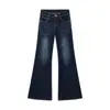 Jeans Americanos Azul Grisáceo Micro-Campana Primavera/Verano Nuevos Sueltos Adelgazantes No Ceñidos a las Piernas Pierna Ancha Caída Pantalones de Campana