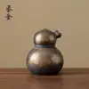 Pequenos Latas de Chá Retrô das Dinastias Tang e Song, Recipientes de Chá Selados à Mão, Latas de Chá em Forma de Cabaça Dourada para Atacado, Latas de Chá Domésticas