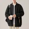 Chaqueta de béisbol acolchada cálida para trabajo, estilo americano para hombre, chaqueta de algodón engrosada con cuello alto, chaqueta