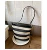 2025 Bolso Cubo Nuevo Rayado Estilo Perezoso para Mujer Bolso Casual de Vacaciones para Playa Bolso Tote Versátil Cruzado al Hombro