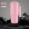 Taza de Café Portátil con Asa, 6ª Generación, Popote de Acero Inoxidable 304, Taza Térmica, Taza Portátil para Coche al Aire Libre Venta al por Mayor