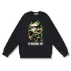 Sudadera de camuflaje de moda transfronteriza para hombre, otoño e invierno, manga larga, estampado de letras, holgada, cuello redondo, sudadera pullover para hombre