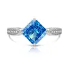 Anillo de Cubo de Azúcar con Corte Flor de Hielo de Piedra Preciosa de Colores Más Vendido en Tiktok con Almohadilla de Diamante de Alto Quilate Brillante Anillo Padparadscha para Transmisión en Vivo