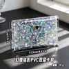 Porta-Cartões Dupla Camada de PVC Estilo Japonês, Bolsa de Gelatina Transparente Destacável, Bolsa para Guardar Pequenos Itens, Porta-Chaves, Bolsa de Pendurar