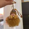 Lindo Colgante Llavero Bola de Pelo de Zorro, Encanto Creativo Personalizado de Peluche de Muñeca Durmiente de Gama Alta para Bolso, Pequeño Regalo