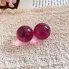 Pendientes de Bola de Resina Transparente de Verano Aguja de Plata, Pendientes Frescos y Dulces para Niña, Pendientes de Lujo Ligero de Gama Alta al por Mayor