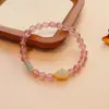 Pulseira de Cristal Natural Cristal Morango Pérola de Água Doce Feminina Jade Hetian Cuia Novo Estilo Chinês Design de Alto Padrão Joia de Mão