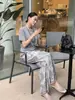 Calça Wide Leg de Algodão e Seda para Mulheres, Emagrecimento, Fina, Adequada para Usar em Casa e ao Ar Livre, Calça Wide Leg Casual Solta, Cintura Alta, Versátil, Efeito de Caimento de Verão
