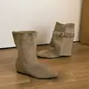 Botas de mujer estilo coreano con punta y hebilla de cinturón, nueva colección otoño/invierno 2026, diseño plisado versátil, botas de montar, botas de moda de alta gama