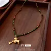 Nuevo Collar con Colgante de Tigre Ojo de Piedra Estilo Chino para Mujer, Cadena para Suéter Vintage, Joyería de Lujo Ligero de Alta Gama para Mujeres