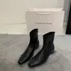 ¡Súper suave! Botines pitillo de cuero suave estilo vintage para adelgazar con punta fina, aumento interno de altura, versátiles para el trabajo, botines de mujer con cremallera trasera