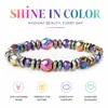 Moda Europeia e Americana Pulseira Elástica Pulseira de Pedra da Vesícula Negra para Homens e Mulheres Pedra de Energia Joia de Pedra da Vesícula Negra Presente Pulseira Maçã