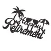 Papel con Purpurina Negro Tarjeta Inserto para Pastel Fiesta de Jubilación Tarjeta Troquelada Bandera para Pastel Fiesta de Despedida de Jubilación Fábrica Stock Listo