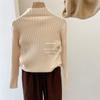 [em estoque suéter para meninos e meninas novo Coreia do Sul roupas infantis estilo ocidental outono e inverno gola alta parcial cor sólida top versátil