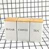 Lata Cuadrada de Bambú Transfronteriza Estilo Americano con Tapa Azúcar Té Café Empaque Sellado Lata de Hojalata