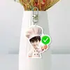 Novo chaveiro acrílico branco de dupla face, pingente de mochila, suporte para fã, mercadoria de Wang Junkai, mesmo estilo visto no TikTok
