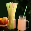 Pajilla fluorescente para jugo de bebidas más vendida, hecha a mano, color fluorescente DIY, desechable, pequeña para Coca-Cola, tubo recto, paquete de 100