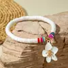 Ornamentos Europeus e Americanos Transfronteiriços Estilo Resort Boêmio Resina Argila Macia Flor Pé de Flor Contas de Arroz Plumeria Tornozeleira com Contas