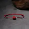 Libro Rojo Pequeño TikTok popular cuentas de transferencia diseño de nicho cuerda roja cuerda negra pulsera de cinabrio imitación para novia novio novia